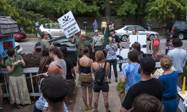 White Supremacist Group Pickets Boxcar Books (Photo Gallery)